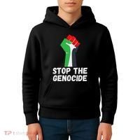 Stop The Genocide Fist Kids Hoodie thumb 4