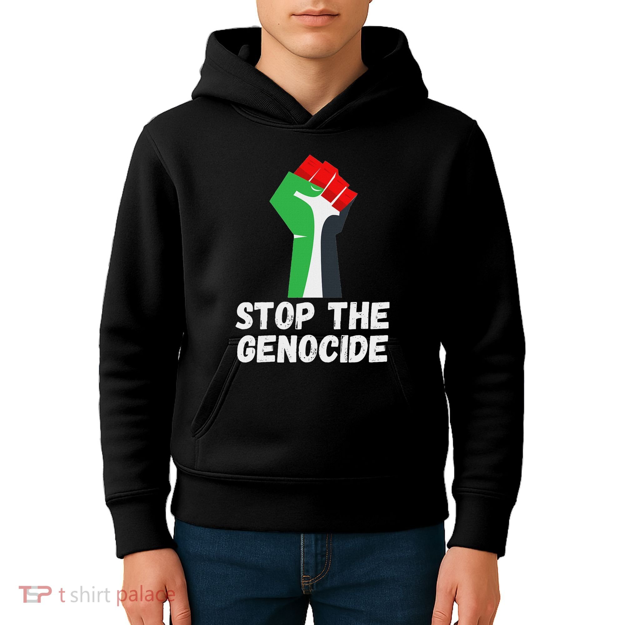 Stop The Genocide Fist Kids Hoodie