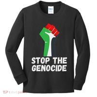 Stop The Genocide Fist Kids Long Sleeve Shirt thumb 0