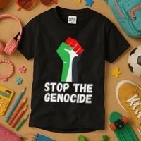 Stop The Genocide Fist Kids T-Shirt thumb 3