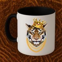 Siberian Tiger Gangster Golden Crown King Chain Gift Coffee Mug thumb 2