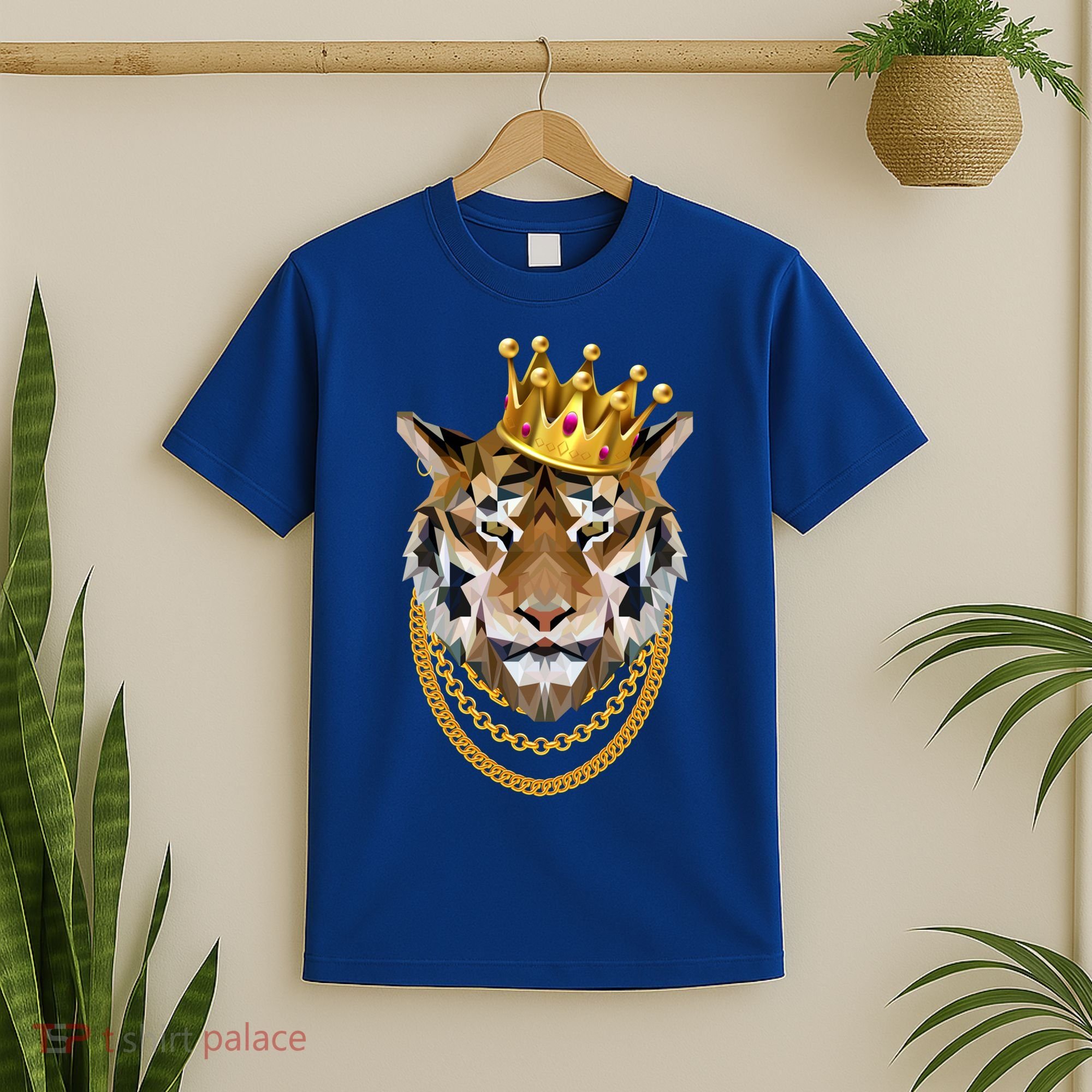 Siberian Tiger Gangster Golden Crown King Chain Gift T-Shirt