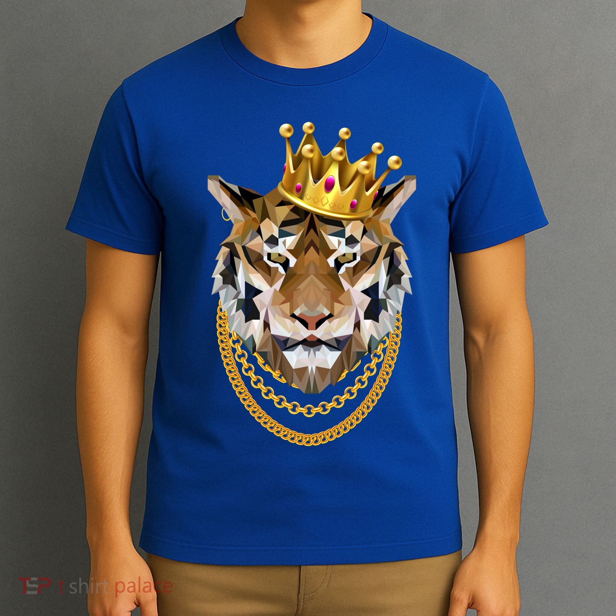 Siberian Tiger Gangster Golden Crown King Chain Gift T-Shirt