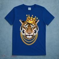 Siberian Tiger Gangster Golden Crown King Chain Gift T-Shirt thumb 5