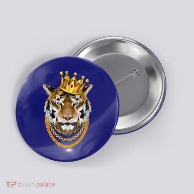 Siberian Tiger Gangster Golden Crown King Chain Gift Button