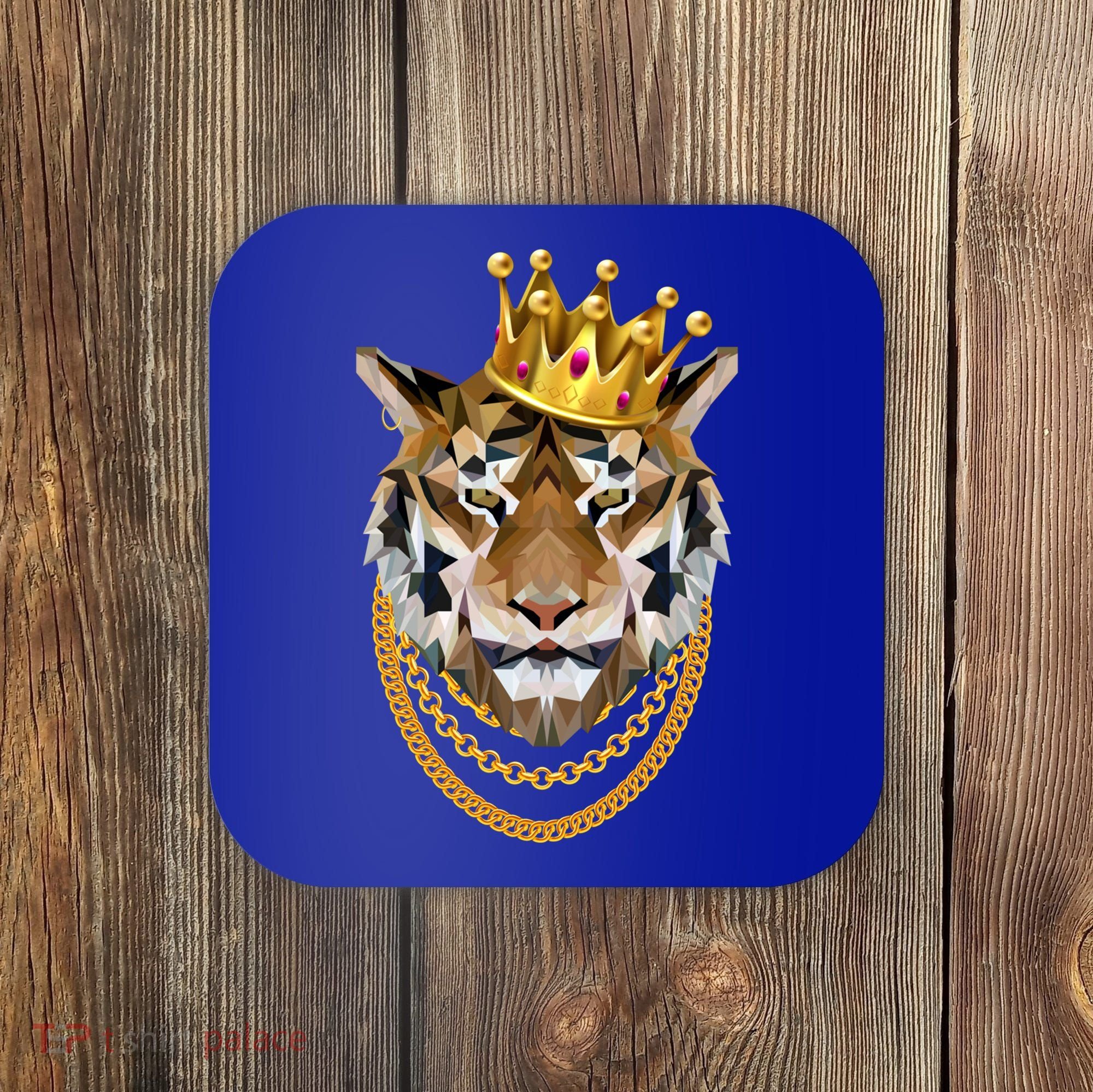 Siberian Tiger Gangster Golden Crown King Chain Gift Coaster