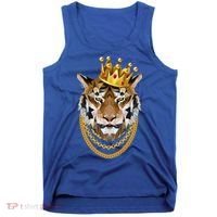 Siberian Tiger Gangster Golden Crown King Chain Gift Tank Top thumb 0