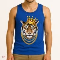 Siberian Tiger Gangster Golden Crown King Chain Gift Tank Top thumb 3