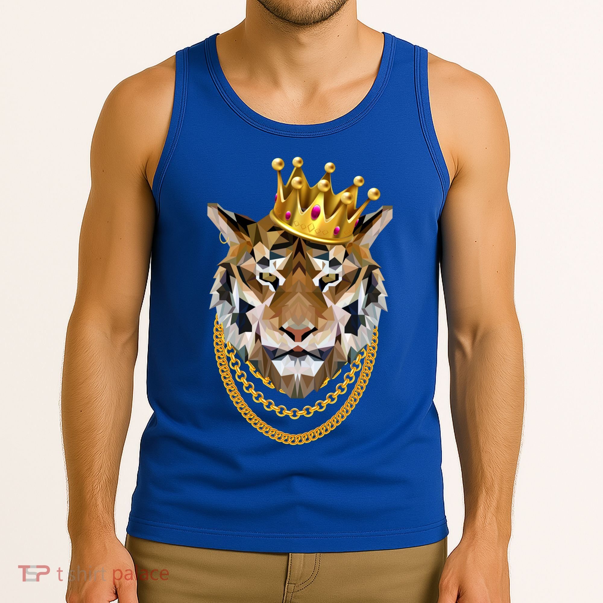Siberian Tiger Gangster Golden Crown King Chain Gift Tank Top