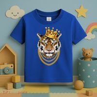 Siberian Tiger Gangster Golden Crown King Chain Gift Toddler T-Shirt thumb 3