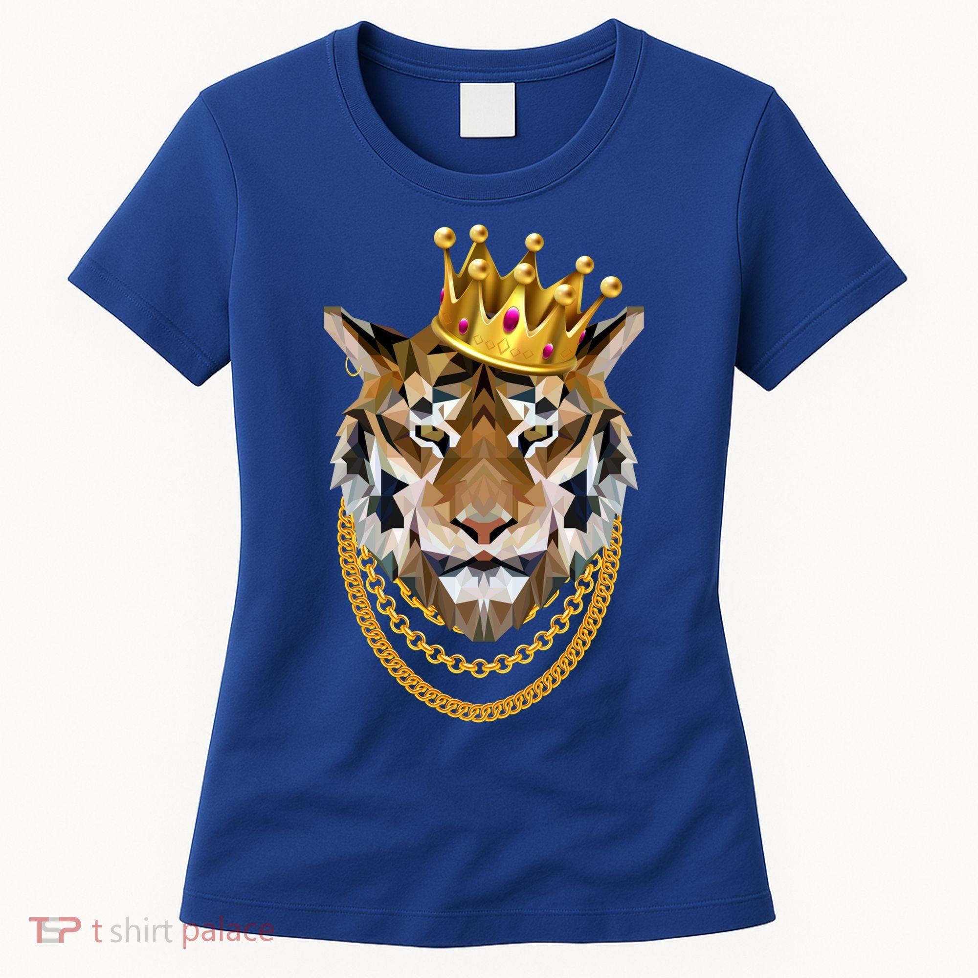 Siberian Tiger Gangster Golden Crown King Chain Gift Women's T-Shirt