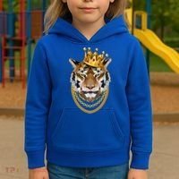 Siberian Tiger Gangster Golden Crown King Chain Gift Kids Hoodie thumb 3