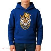 Siberian Tiger Gangster Golden Crown King Chain Gift Kids Hoodie thumb 4