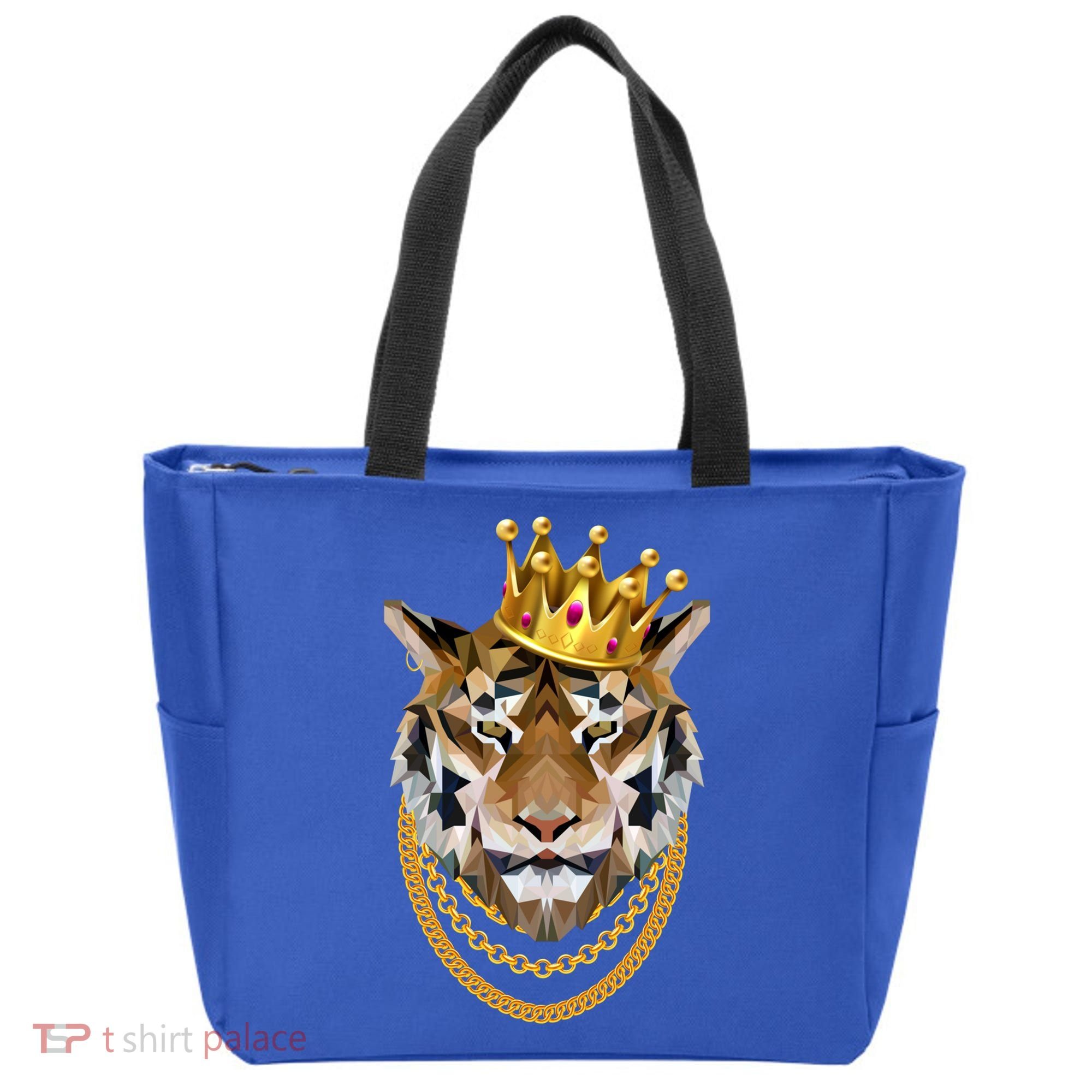 Siberian Tiger Gangster Golden Crown King Chain Gift Tote Bag