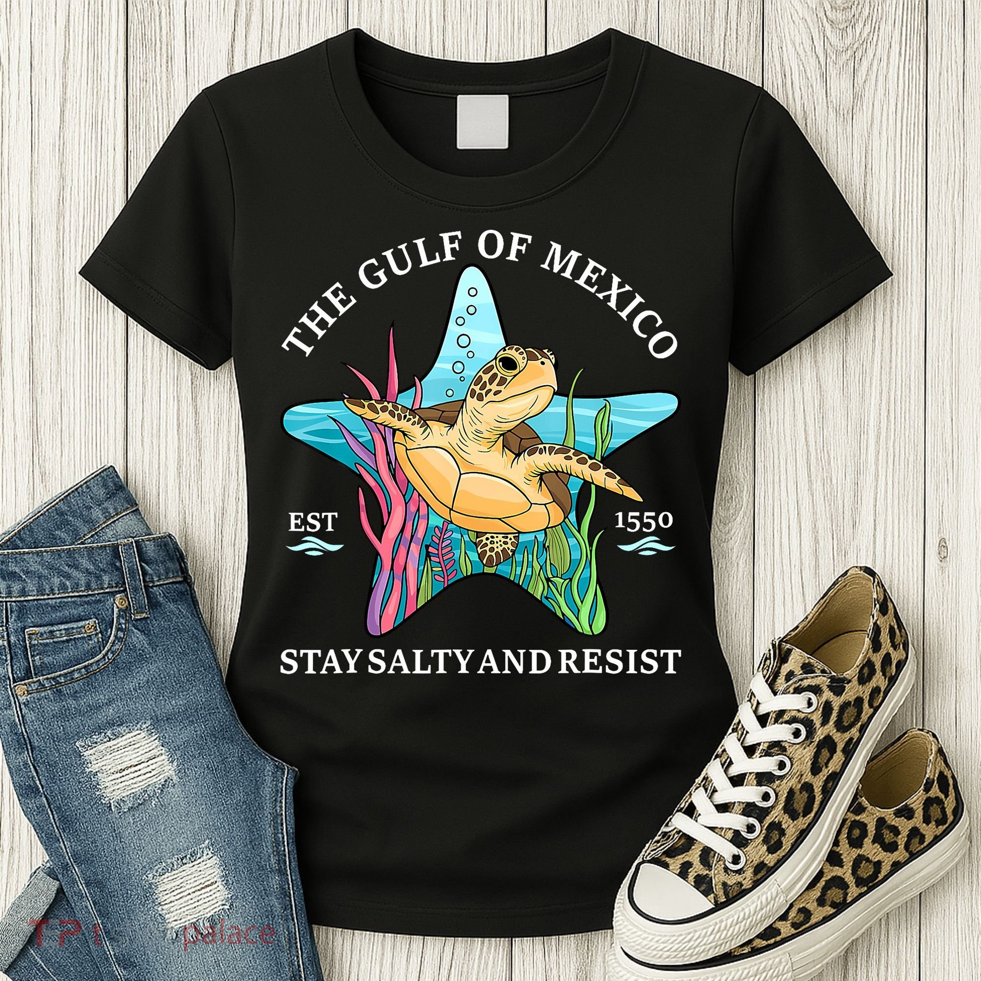 Stay The Gulf Of Mexico Be Salty And Resist Turtle Mexican  Women's T-Shirt