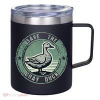 Save The Gray Duck 12oz Stainless Steel Coffee Mug thumb 0