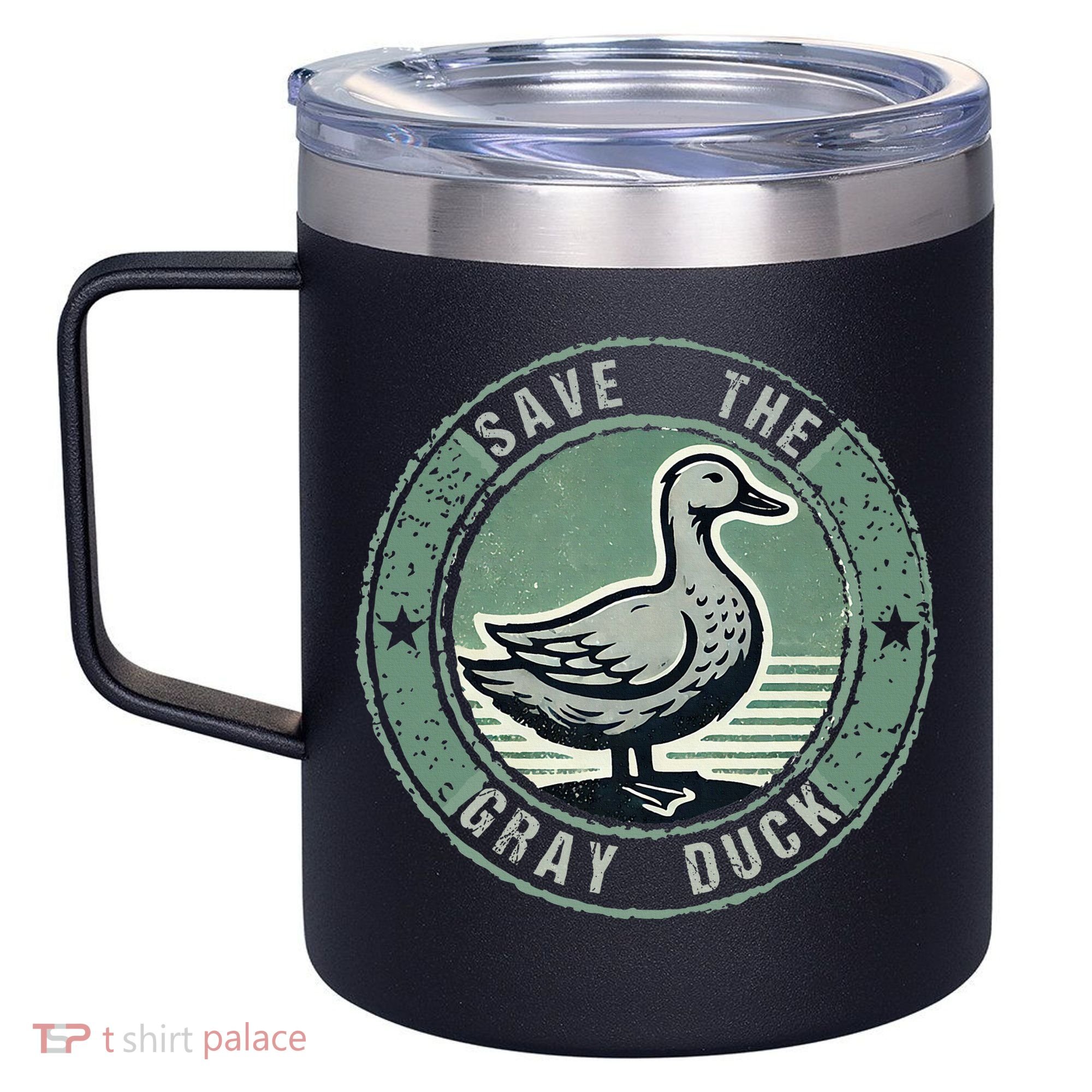 Save The Gray Duck 12oz Stainless Steel Coffee Mug