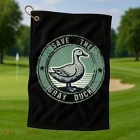 Save The Gray Duck Golf Towel thumb 1