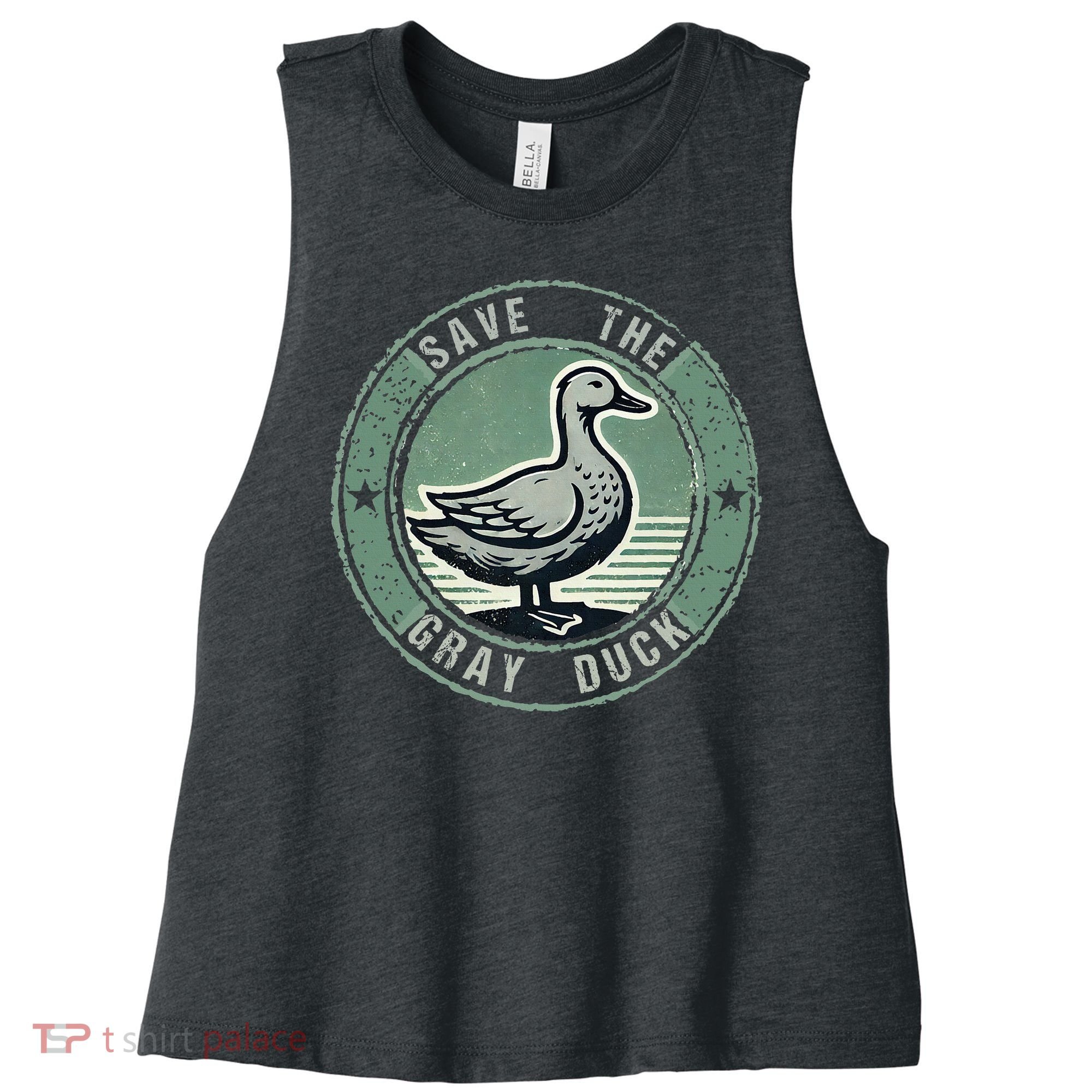 Save The Gray Duck Women's Racerback Cropped Tank