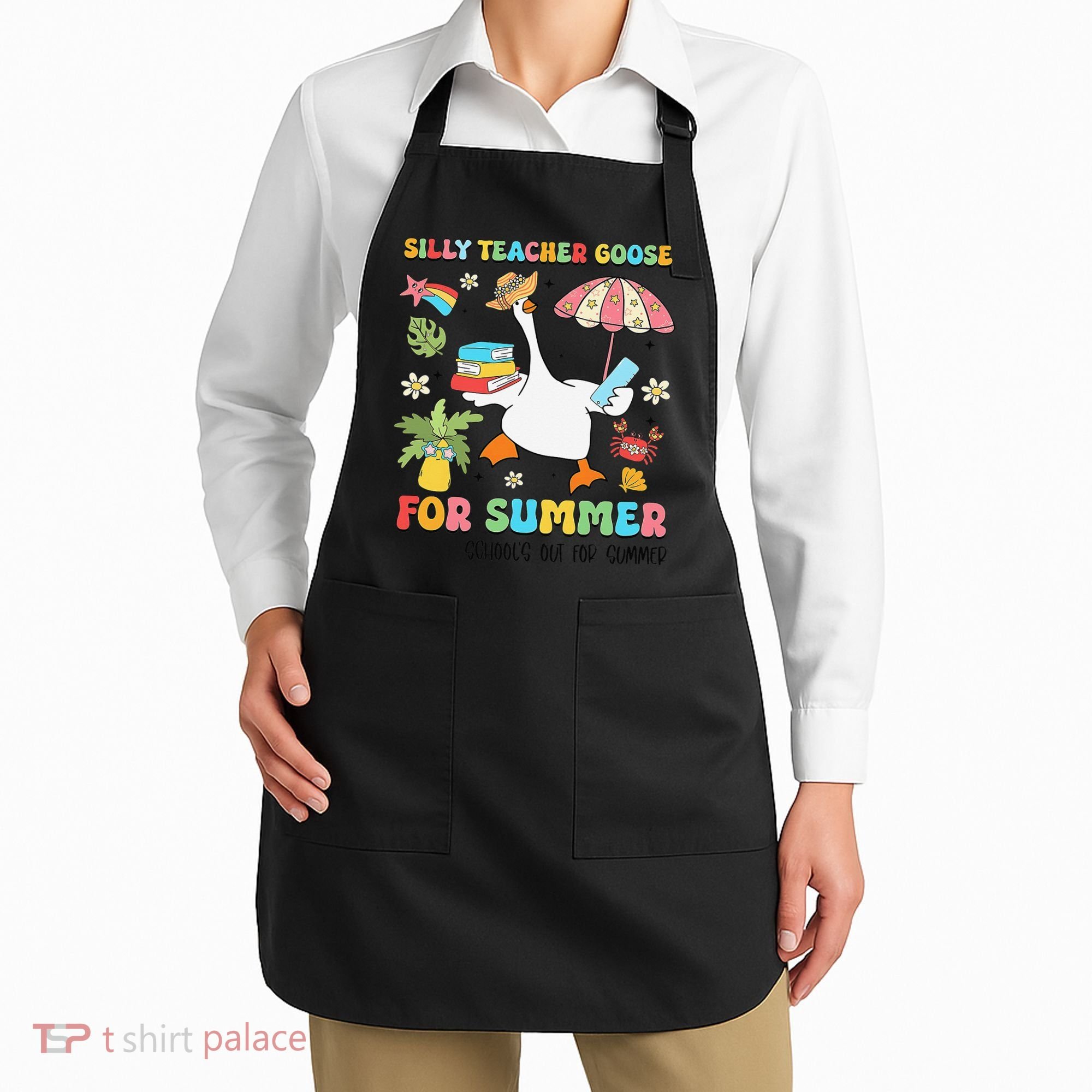 Silly Teacher Goose On The Loose Summer Apron