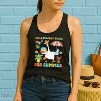 Silly Teacher Goose On The Loose Summer Women's Tank Top thumb 2