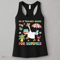 Silly Teacher Goose On The Loose Summer Women's Tank Top thumb 3