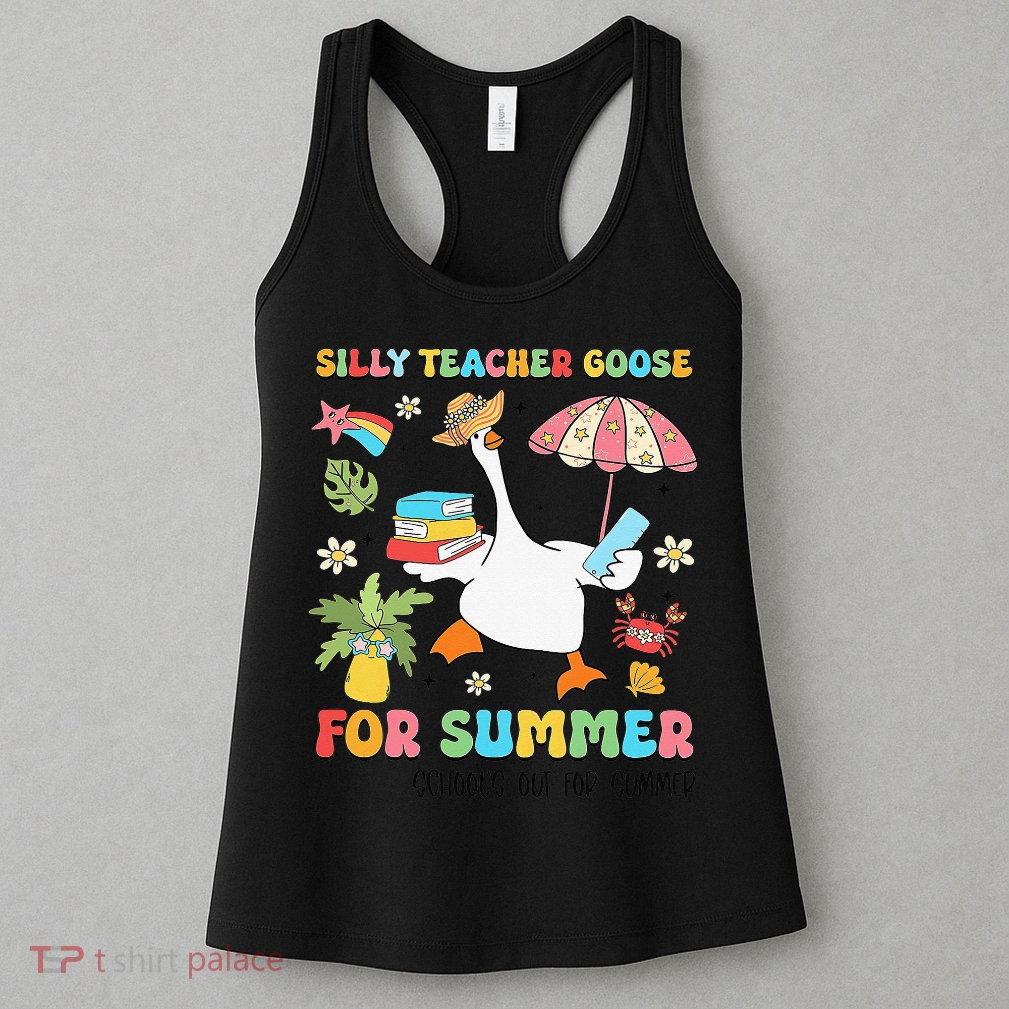 Silly Teacher Goose On The Loose Summer Women's Tank Top