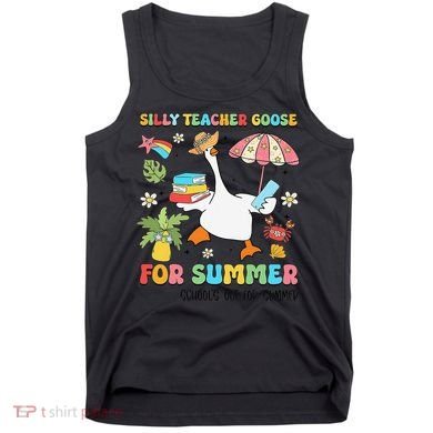 Silly Teacher Goose On The Loose Summer Tank Top