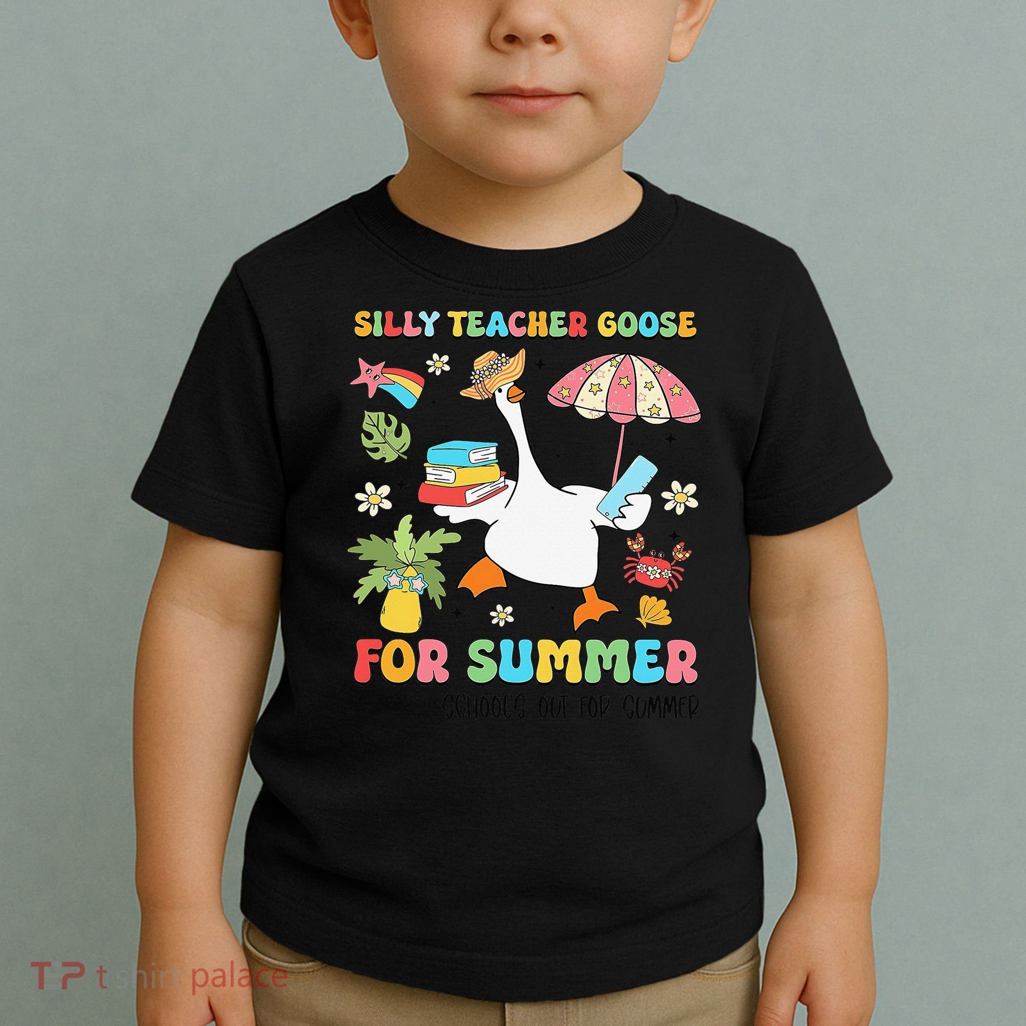 Silly Teacher Goose On The Loose Summer Toddler T-Shirt