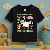 Silly Teacher Goose On The Loose Summer Toddler T-Shirt thumb 3