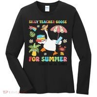 Silly Teacher Goose On The Loose Summer Women's Long Sleeve Shirt thumb 0