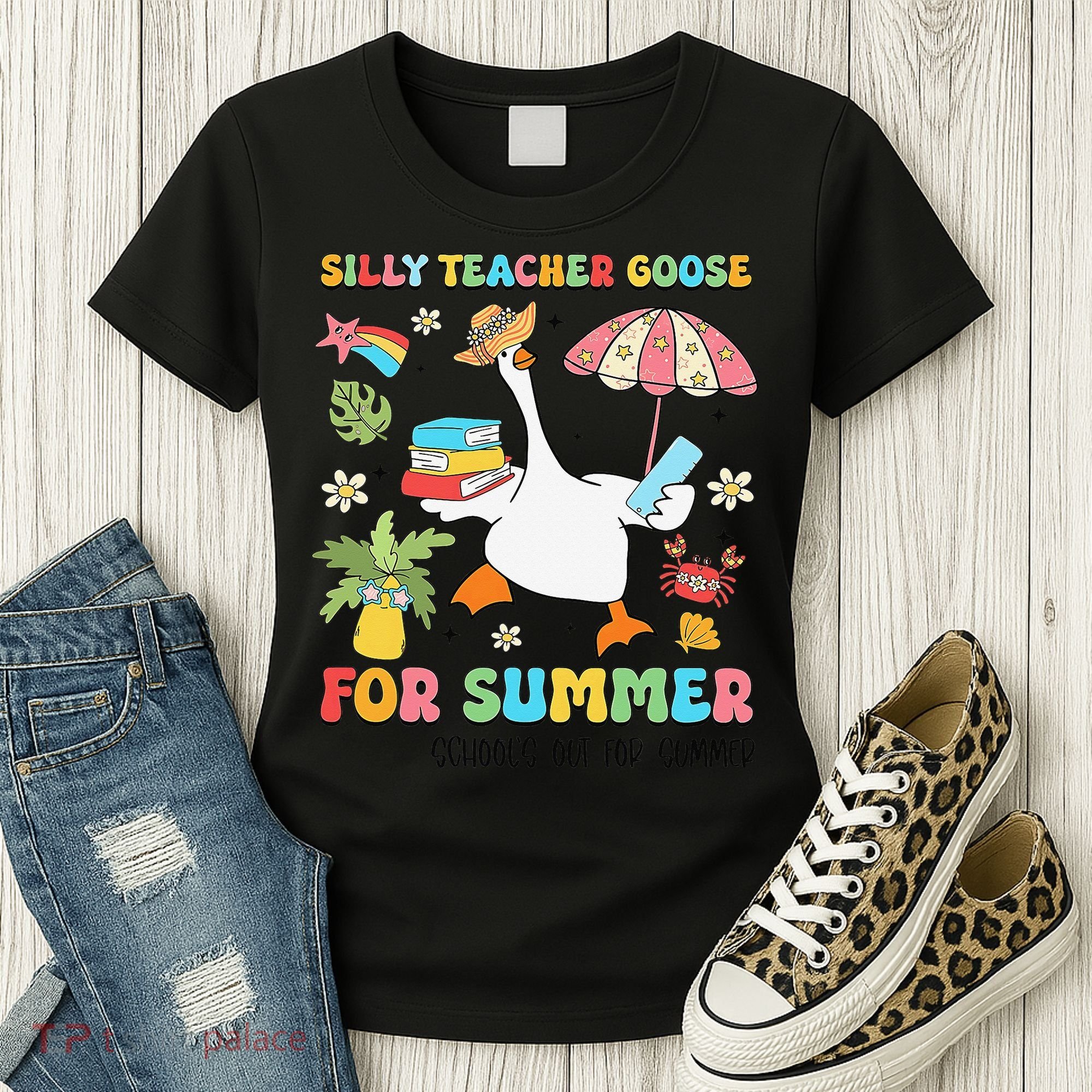Silly Teacher Goose On The Loose Summer Women's T-Shirt