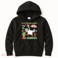Silly Teacher Goose On The Loose Summer Kids Hoodie thumb 0