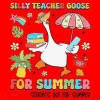 Silly Teacher Goose On The Loose Summer Santa Hat thumb 1