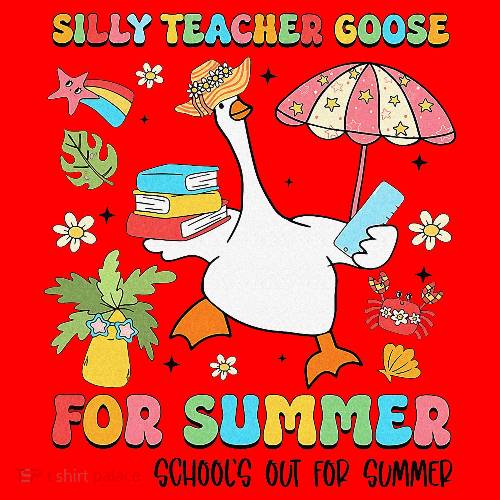 Silly Teacher Goose On The Loose Summer Santa Hat