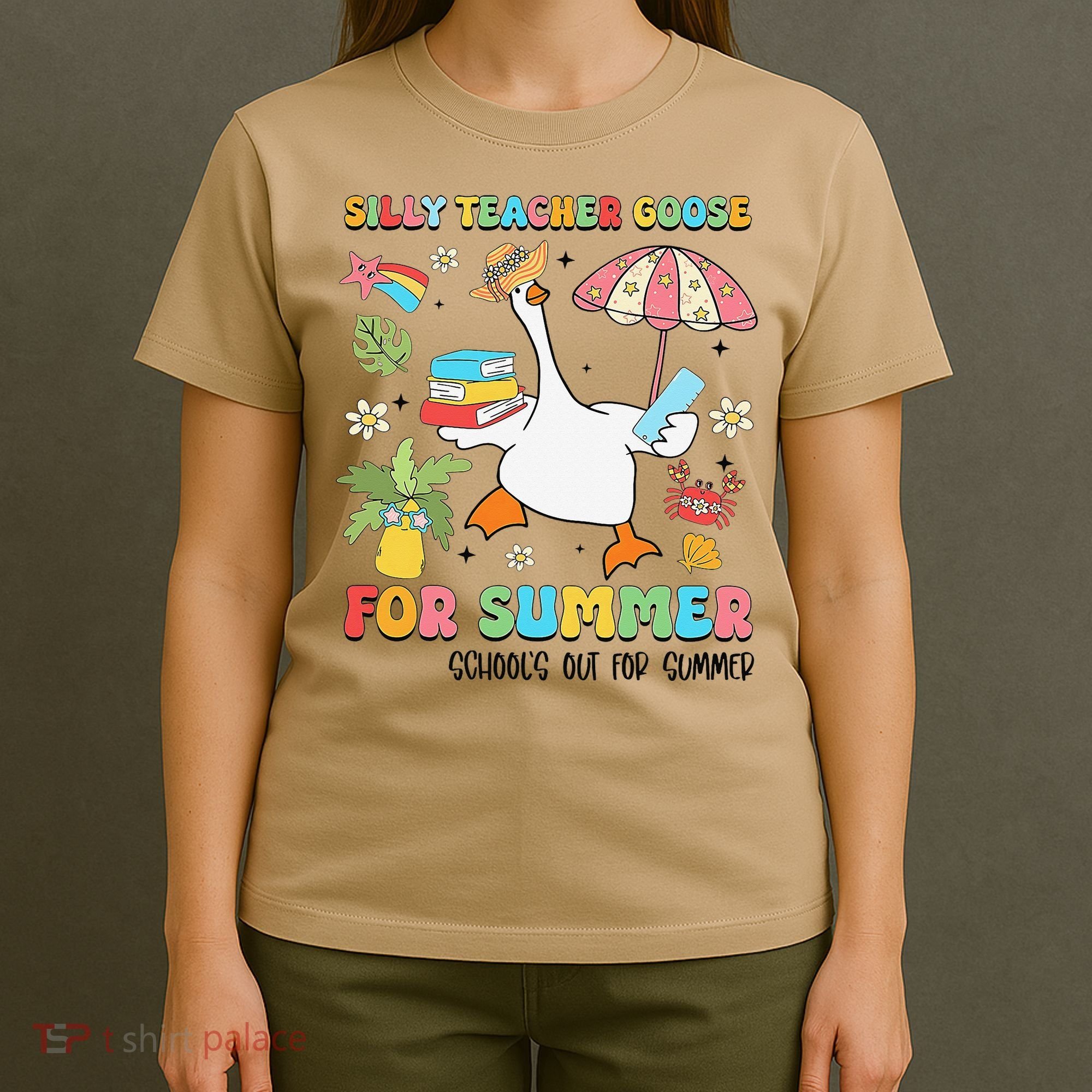 Silly Teacher Goose On The Loose Summer T-Shirt