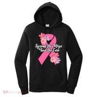 Spread The Hope Find The Cure Breast Cancer Floral Ribbon Women's Hoodie thumb 0