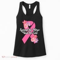 Spread The Hope Find The Cure Breast Cancer Floral Ribbon Women's Tank Top thumb 0