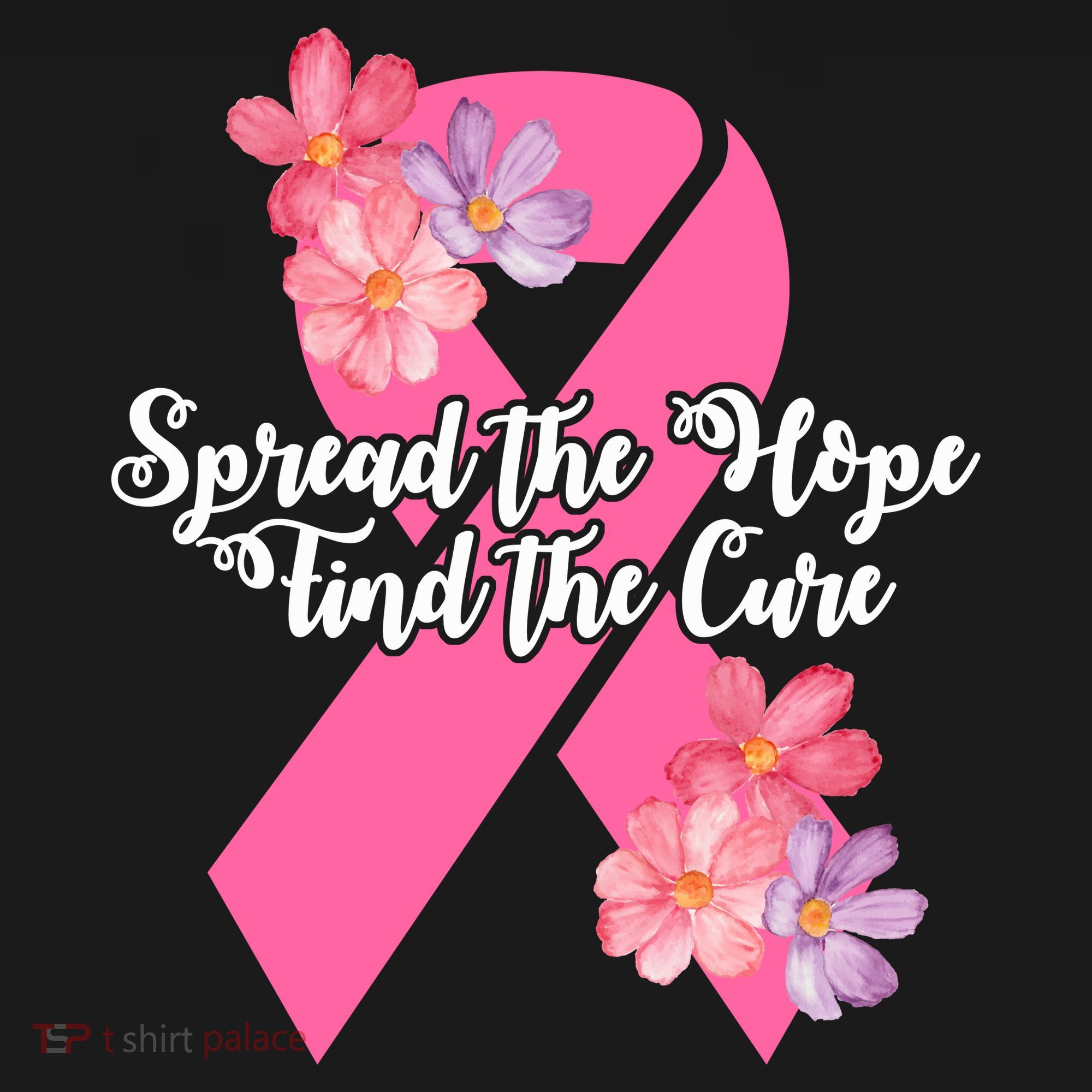 Spread The Hope Find The Cure Breast Cancer Floral Ribbon Women's Tank Top