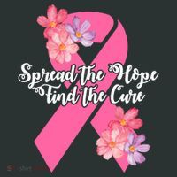 Spread The Hope Find The Cure Breast Cancer Floral Ribbon T-Shirt thumb 7