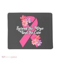 Spread The Hope Find The Cure Breast Cancer Floral Ribbon Mousepad thumb 0