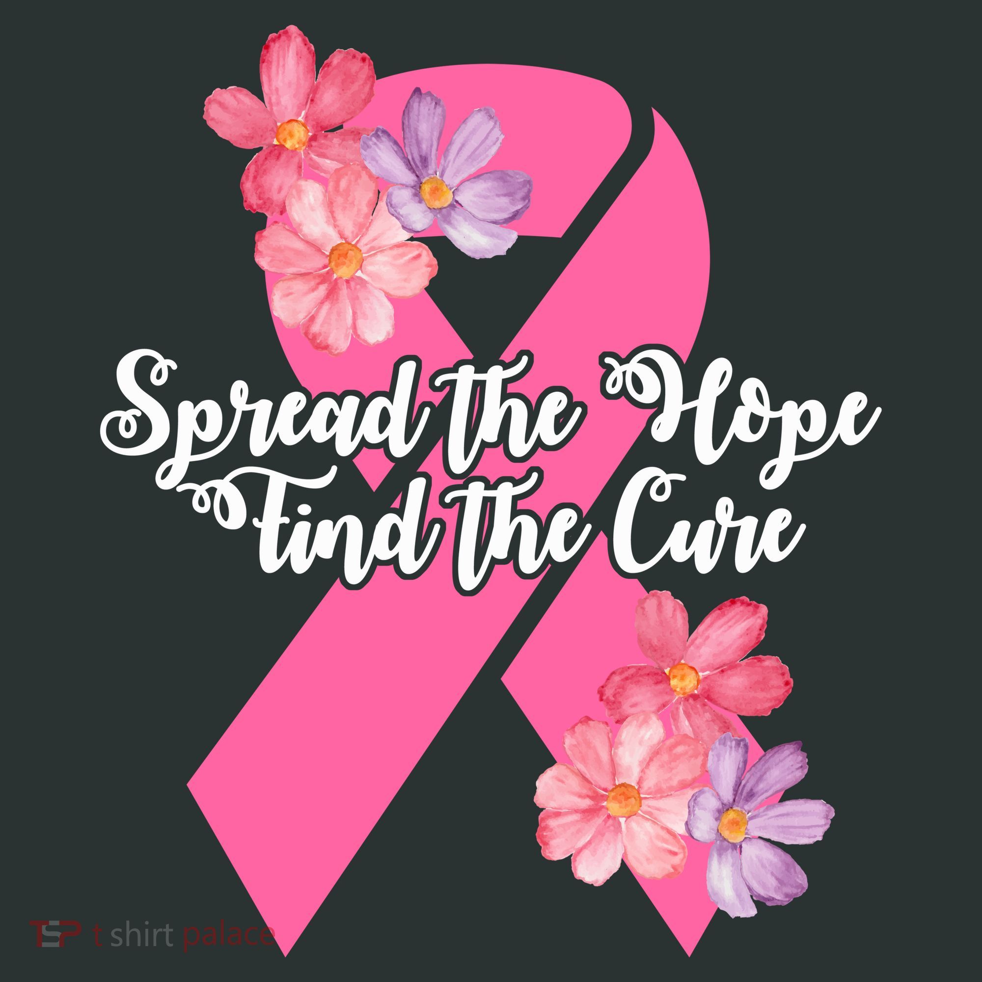 Spread The Hope Find The Cure Breast Cancer Floral Ribbon Mousepad