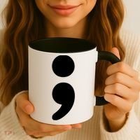 Semicolon Tal Health Matters Awareness Month Gift Coffee Mug thumb 3