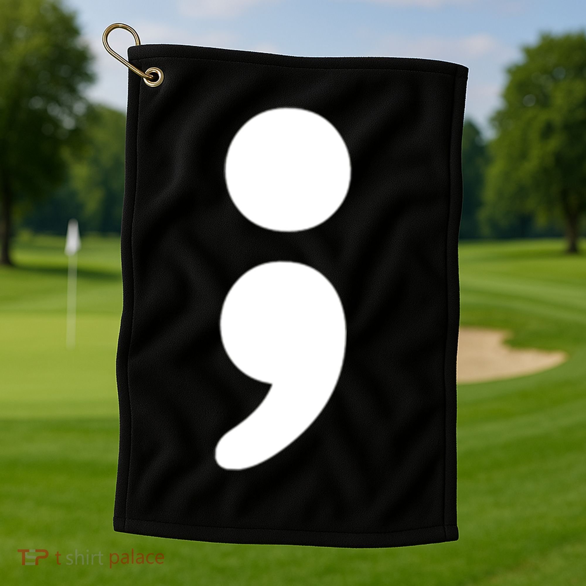 Semicolon Tal Health Matters Awareness Month Gift Golf Towel