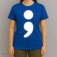 Semicolon Tal Health Matters Awareness Month Gift T-Shirt thumb 4
