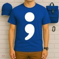 Semicolon Tal Health Matters Awareness Month Gift T-Shirt thumb 6