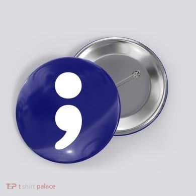 Semicolon Tal Health Matters Awareness Month Gift Button