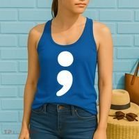 Semicolon Tal Health Matters Awareness Month Gift Women's Tank Top thumb 2
