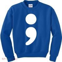 Semicolon Tal Health Matters Awareness Month Gift Kids Sweatshirt thumb 0