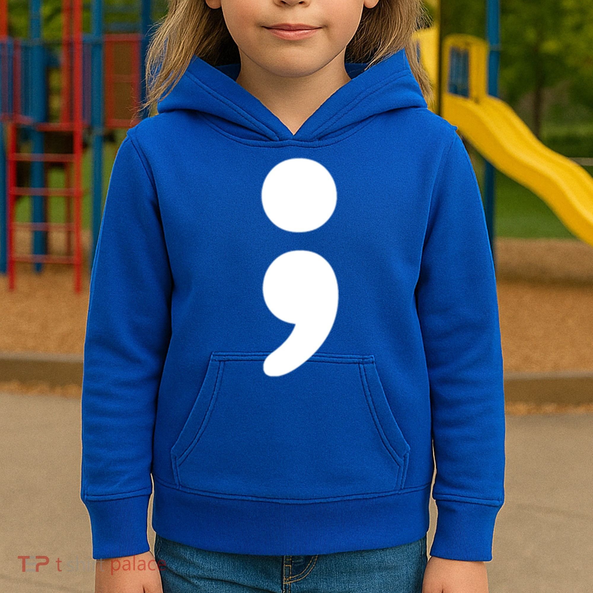 Semicolon Tal Health Matters Awareness Month Gift Kids Hoodie
